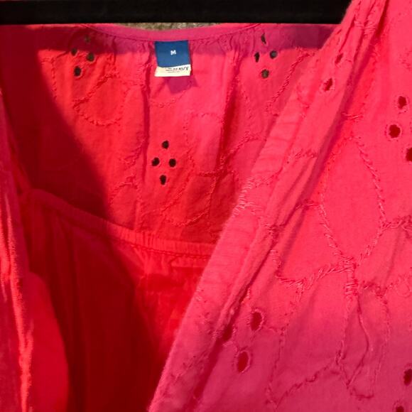 Old Navy Dress Womens Medium Pink Long‎ Sleeve Mini Tiered Bohemian Cottage Core - Picture 10 of 14